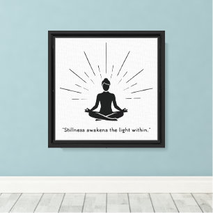 Toile Silhouette de méditation radiante