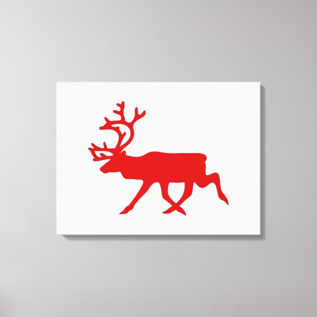 Toile Silhouette de renne / caribou rouge (Recto)