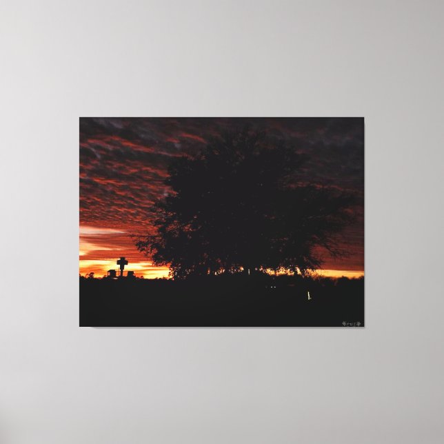 Toile Silhouette d'un arbre au crépuscule (Recto)