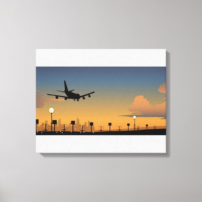 Toile Silhouette d'un avion en vol (Recto)