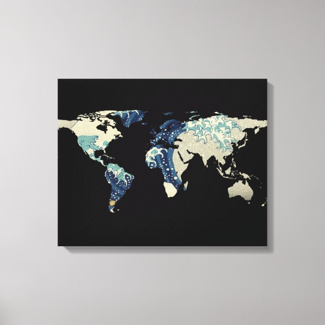 Toile Silhouette - La Grande Vague Au Large De Kanagawa (Recto)