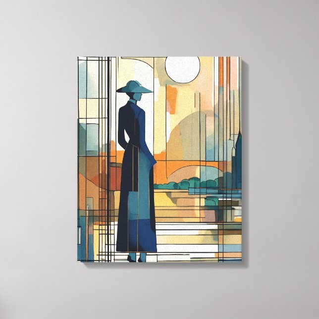 Toile Silhouette Moderne Coloré Art Enveloppé Prin (Recto)