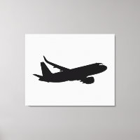 Silhouette noire de Jet Liner d'avion à personnali