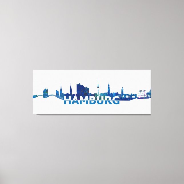 Toile Silhouette Skyline de Hambourg (Recto)