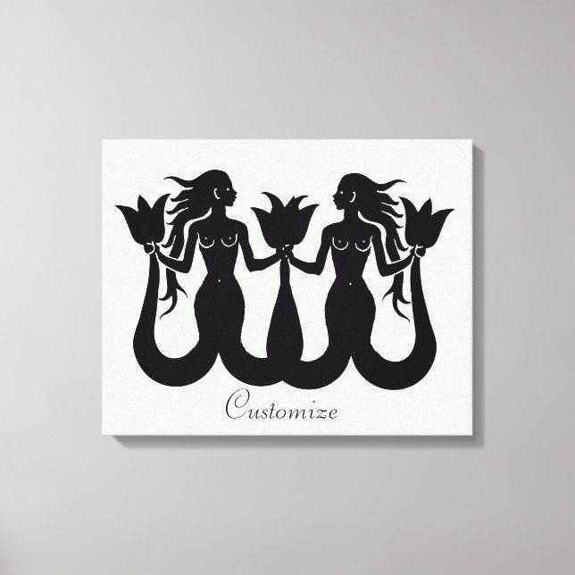 Toile Silhouette Tonnerre_Cove de sirène à deux queue (Recto)