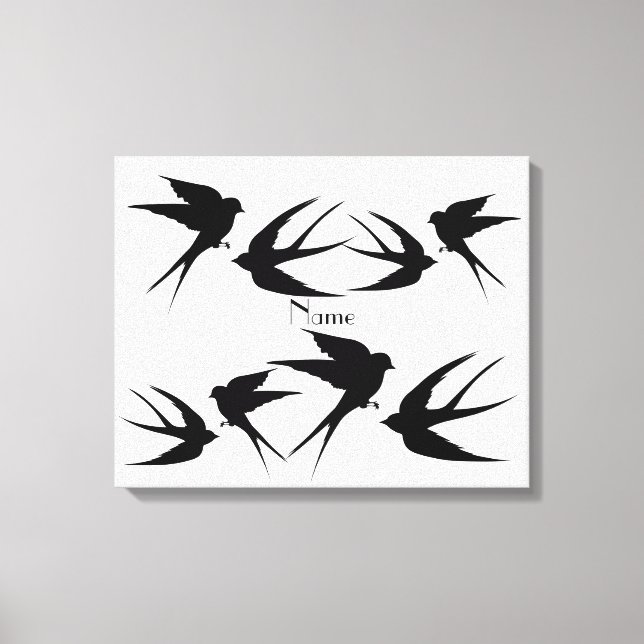Toile Silhouettes d'oiseaux d'hirondelles Thunder_Cove (Recto)