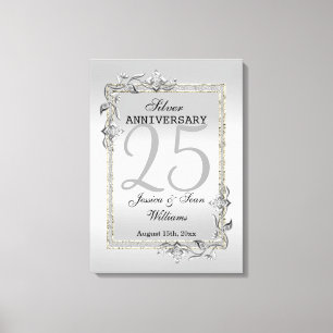 Toile Silver Gem & Glitter 25th Wedding Anniversary