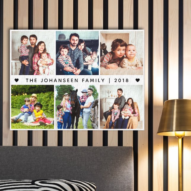 Toile Simple Collage de Photos de Famille avec Typograph (Créateur téléchargé)