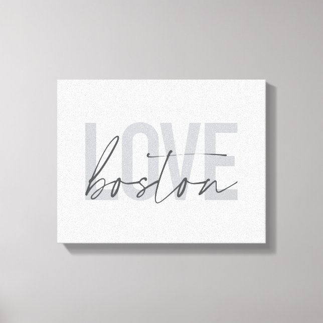 Toile Simple, cool, moderne, design urbain Love Boston (Recto)