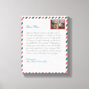 Toile Simple Flower manuscrit amour maman grand message