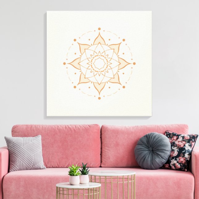 Toile Simple Mandala Wall Art | Minimalist S Geomet (Insitu(Salon))
