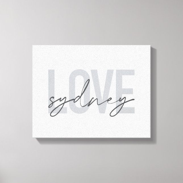 Toile Simple, moderne, cool, design urbain Amour Sydney (Recto)