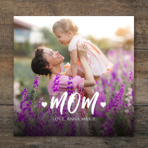 Toile Simple Moderne Photo Maman Coeur Conception Minima