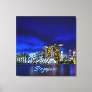 Toile Singapore City Skyline La Nuit