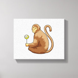 Toile Singe avec Lollipop