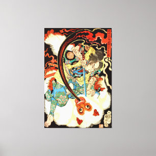 Toile Singe combattant japonais samouraïs