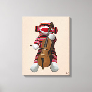 Toile Singe et violoncelle de chaussette