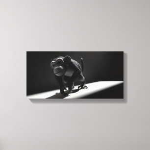 Toile Singe noir et blanc