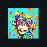 Toile Singe souriant<br><div class="desc">Singe souriant - adorable art coloré</div>