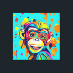 Toile Singe souriant<br><div class="desc">Singe souriant - adorable art coloré</div>
