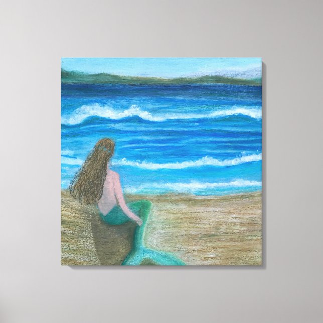Toile Sirène contemplant les vagues (Recto)