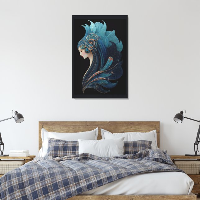 TOILE SIRÈNE NOIR #2 (Insitu(Chambre))