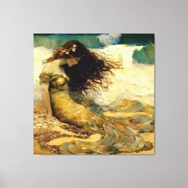 Toile Sirène sur les sables dorés (Recto)