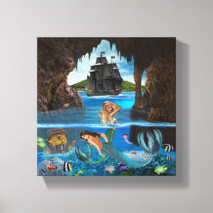 TOILE SIRÈNES DE LA GROTTE PIRATE