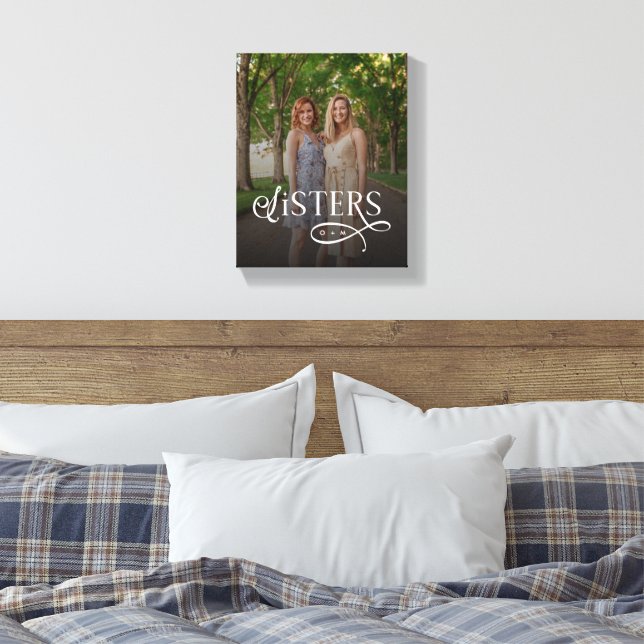 Toile Sisters Photo Personalized Monogram (Insitu(Chambre))