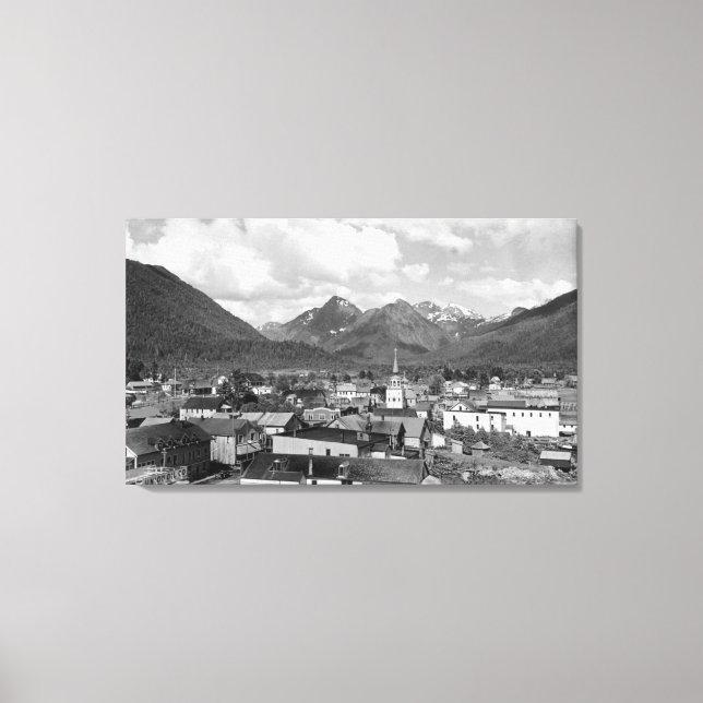 Toile Sitka, Alaska avec trois soeurs en Arrière - plan (Recto)