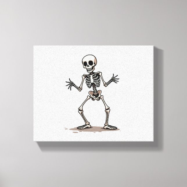 Toile Skeleton Doing Dab - Drôle Halloween Dance Shi (Recto)