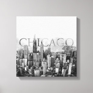 Toile Sketch Skyline de Chicago