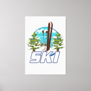 Toile Ski, logo d'affiche de ski.