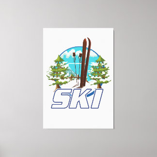 Toile Ski, logo d'affiche de ski.