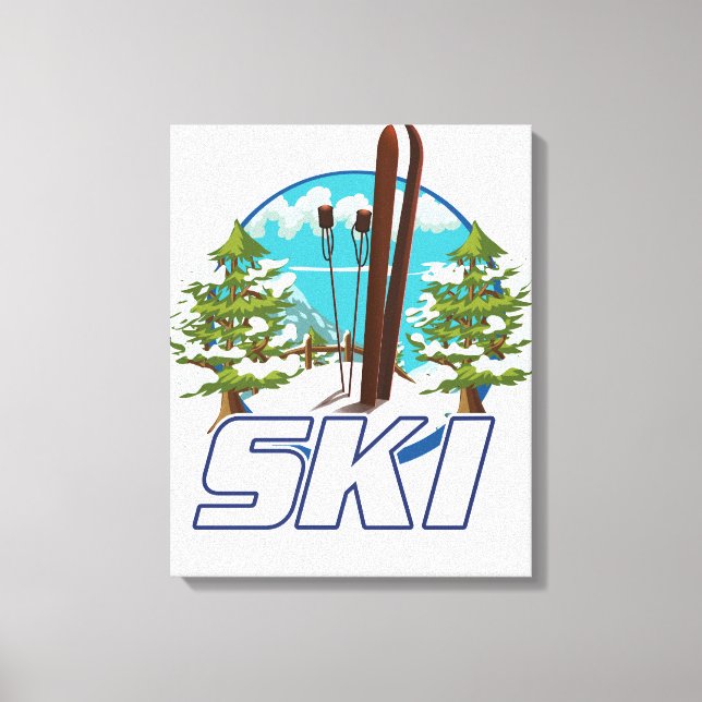 Toile Ski, logo d'affiche de ski. (Recto)
