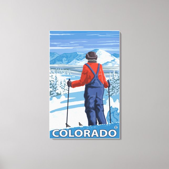 Toile Skier AdmiringColorado (Recto)
