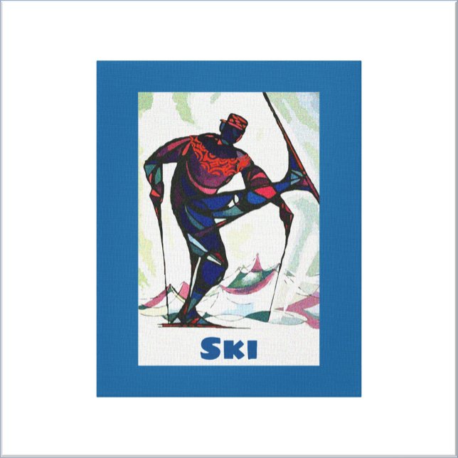 Toile Skier moderne en Sweer coloré (Créateur téléchargé)