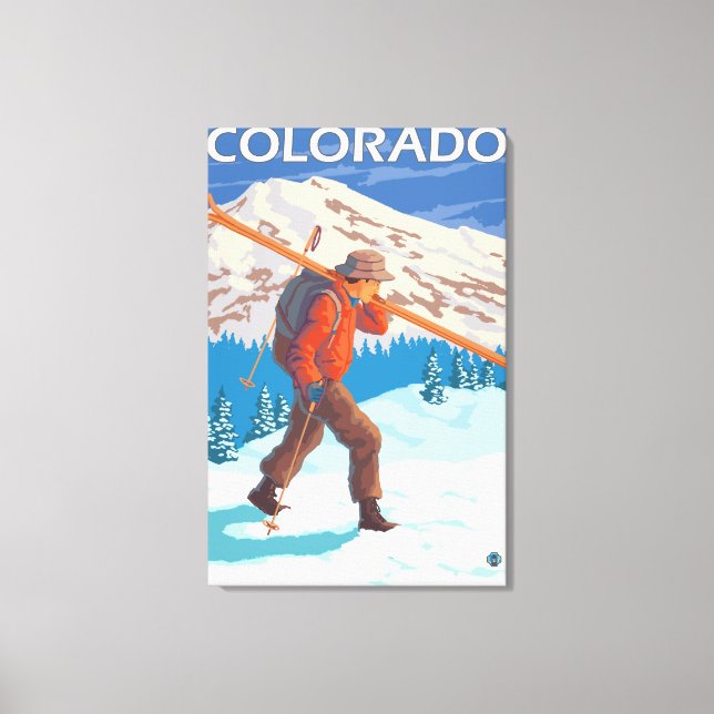 Toile Skier transportant des skisColorado (Recto)