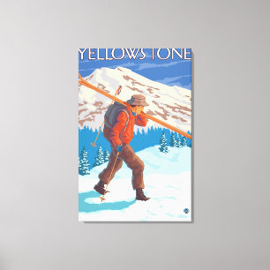 Toile Skier transportant ski de neige - Yellowstone Nat'