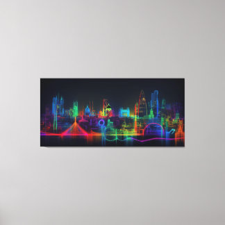 Toile Skyline de Neon City