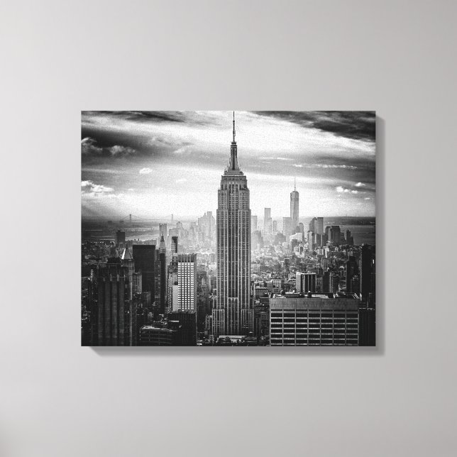 Toile Skyline de New York en noir et blanc (Recto)