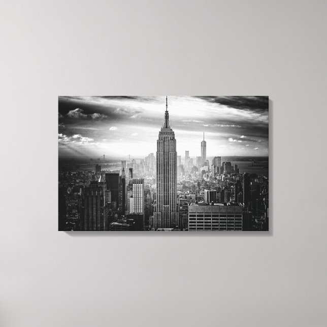 Toile Skyline de New York en noir et blanc (Recto)