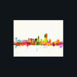 Toile Skyline de San Francisco City<br><div class="desc">Impression d'aquarelle de l'horizon de San Francisco, Californie, États-Unis</div>