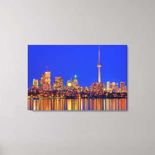 Toile Skyline du centre-ville de Toronto la nuit