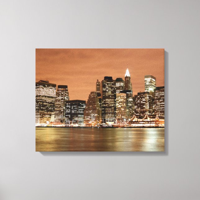 Toile Skyline New York City à Night Lights (Recto)