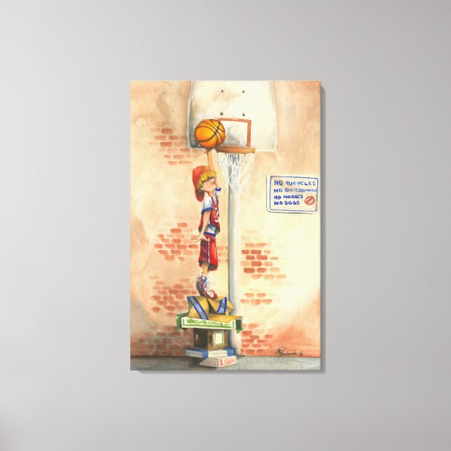 Toile Slam Dunk sur le plateau de basket par Jay Throckm (Recto)