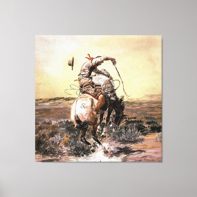 Toile « Slick Rider » Art occidental de Charles M Russel (Recto)