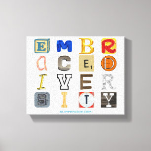 Toile SlipperyJoe's accepte la diversité lettres découpé