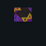 Toile SlipperyJoe's Happy Hanoukka Star de David menorah<br><div class="desc">SlipperyJoe's Happy Hanoukka Star of David menorah Dreidel Célébration artistique bougies Hébreu juif Chanoukah cadeaux décorations judaïsme religion culture pratiques religieuses traditions géométrie symbolique design profondeur contraste ordre symétrie</div>