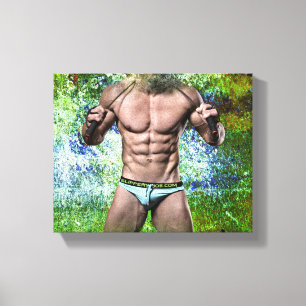 Toile SlipperyJoe's homme adulte très musclé torse nu 